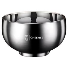 瑞典廚房 316不鏽鋼家用餐碗 防燙雙層餐具 平滑, 1個, 銀色