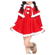 愛北鼻 聖誕節服裝 女款金絲絨 三件組 80碼 建議70-80cm, 1入, 紅色