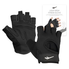 PRO-SPECS 輕量網眼健身手套 左右一對, 黑色, 1組