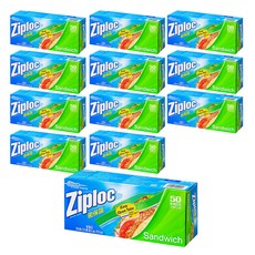 Ziploc 密保諾 三明治袋精巧包, 16.5 x 14.9cm, 50個, 12盒