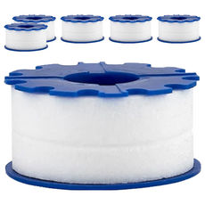 E.dot 水龍頭過濾器濾芯 PP棉濾芯 尺寸4x1.8cm, 白色, 6個