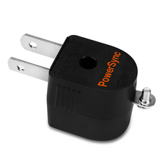PowerSync 包爾星克 圓弧L形3轉2電源轉接頭黑 TYB301, 1個