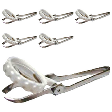 ウカイ利器 日本製 夾子 含放大鏡 老人用品 視力 不鏽鋼製, O0376, 6個