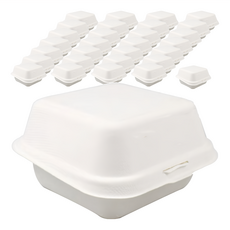 Highching 高精 植纖漢堡盒 6寸 白色, 100個, 1組