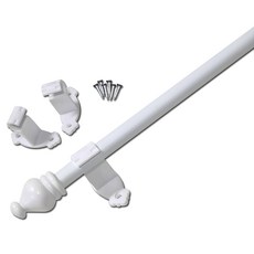 SUNDECO 15mm 門簾用窗簾桿, 白色