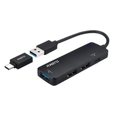 RASTO RH9 USB3.2 + Type C四孔集線器 附Type C轉接頭 R-PCD009 10.5cm, 黑色, 1盒