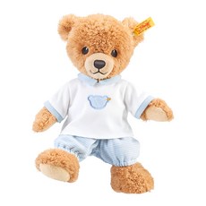Steiff 德國金耳釦泰迪熊 嬰幼兒玩偶, 28cm, Sleep Well Bear blue, 1個