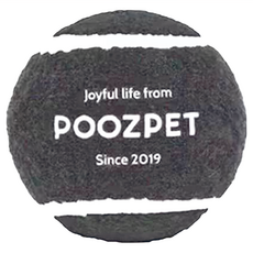 POOZPET 寵物網球 6.2cm, 黑色, 2個