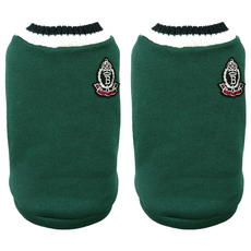 學院風針織背心狗衣服 Set 2 條紋, L, 綠色, 1組