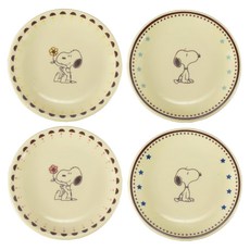 yamaka 山加商店 Snoopy 陶瓷盤套裝 陶瓷盤組(220160)日本製, 15.5cm, 4個
