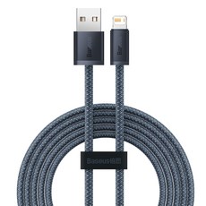 Baseus 倍思 靈動系列 快充傳輸線 USB-iPhone 2.4A, 2m, 深灰藍, 1條