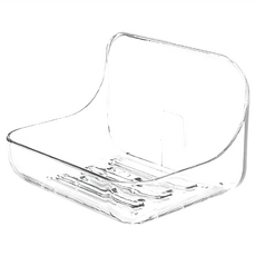 浴室置物架 Set 2件組 通風瀝水 圓潤邊角 強力背貼, 透白, 1組