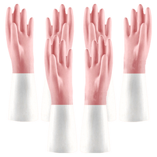 清潔手套 廚房/洗衣/打掃/衛浴 塑膠材質 防滑紋路, L(31 x 13.5 x 11cm), 粉色, 3組