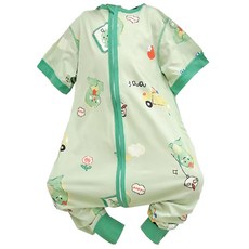 愛北鼻 無痕長袖防踢被 柔軟親膚透氣 寶寶舒適睡眠 可愛卡通圖案 保暖, 130碼, 綠色恐龍車, 1入