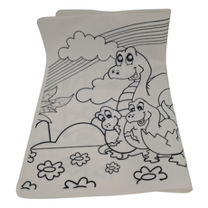 食品級矽膠畫畫餐墊, 40 x 30cm, 可愛恐龍, 1組