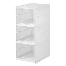 免安裝摺疊透明鞋盒, PP+PS材質, 3層/6層可選, 白色, 1盒