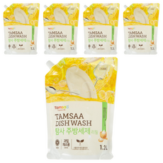 Tamsaa 小蘇打蔬果碗盤清潔液補充包, 1.2L, 5包