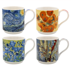 Van Gogh 梵谷 Stacking 馬克杯 4入套組 陶瓷, 1盒