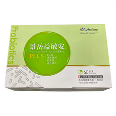 GenMont 景岳 益敏安 益生菌粉包 PLUS, 5益菌 膳食纖維 果寡糖 維生素C, 2.5g, 60包, 1盒