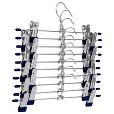 Nature Living 夾式伸縮褲裙架 10個 360度旋轉掛勾 PVC防滑塗層, Navy, 1組