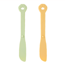 SHUEHO 樹可 貓爪造型矽膠包餡匙2件組 可愛造型 矽膠材質 安全無毒, 1組, 豆綠 + 芽黃