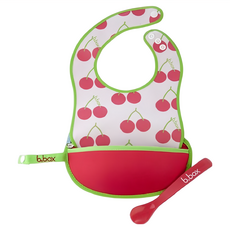 b.box 旅行圍兜袋, 附彈性湯匙, 紅櫻桃, 1個