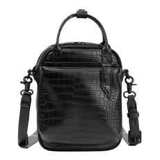 RITE 鱷魚皮革系列 側背包 EV03 國旅版 16 * 22 * 10 CM 再生皮革, 黑鱷魚