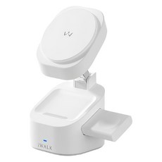 Iwalk Battery 魔方3合1無線充電折疊支架, 白色, 1個