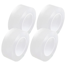 無痕可水洗雙面膠帶 3cm寬 x 5m長 高強黏力 防水耐溫, 透明, 4個