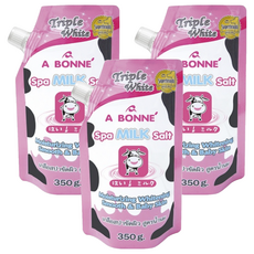 A BONNE' SPA牛奶去角質沐浴鹽 保濕亮白, 350g, 3包