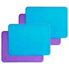 munchkin 滿趣健 矽膠止滑餐墊 邊緣凸起設計, Blue, 2個