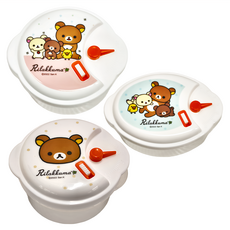 Tamahashi 加熱容器 (3入組) 圓形和小型形狀杯子 日本製造, Rilakkuma拉拉熊 白色, 1個