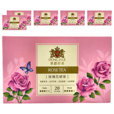 DONG JYUE 東爵好茶 玫瑰花妍茶 1.8g 無咖啡因, 20包, 6盒