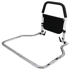 老人孕婦床邊起身可調節扶欄, 可調節高度, 防滑PU扶手, 附收納袋, 折疊收納, 66 x 55 x 58cm, 1個