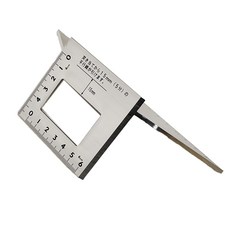 SHINWA 鶴龜 台形止型定規尺, 鋁製, 一發可測量45° 90°角, 1個