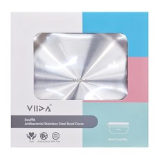 VIIDA Soufflé 抗菌不鏽鋼餐碗蓋, 304不鏽鋼材質, 密封設計, 輕巧耐用, 金屬色, 1個