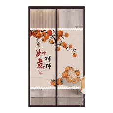 COMET 金剛網加密防蚊防偷窺磁吸門簾, 210 x 90cm, 如意貓