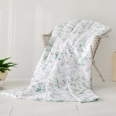 J-bedtime 床寢時光 台灣製100%純棉四季涼被-r9312m, 1入, 淡香花語, 5*6尺, 5 x 6尺