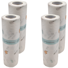 MIKA HOUSE 橘之屋 廚用拋棄式抹布 Set 2 木漿+無紡布材質 25x25cm, 50張, 4組