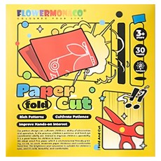 FLOWER MONACO 兒童對折剪紙套裝，30張，3歲以上兒童適用, Multicolor, 1組