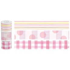 KOKUYO 國譽 Bobbin紙膠帶3件組 特製迷你尺寸 樣式輕盈小巧 日本製, 桃粉色, 1組