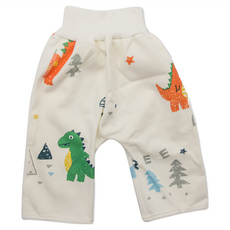 OhBabyLying 寶寶高腰防水隔尿褲 純棉材質, M, 恐龍樂園