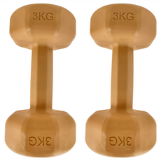 多彩小啞鈴 3KG HDPE+鐵砂混合物, 2個