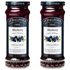 ST.DALFOUR 聖桃園 藍莓果醬, 法國進口, 100%來自水果, 無添加糖, 284g, 2罐