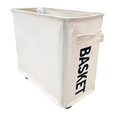 桌下置物車 超大容量 萬向輪 收納籃, 米白