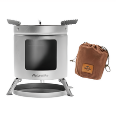 Naturehike 挪客 迷你鈦柴火爐 NH20RJ005 鈦灰色, 17 x 17 x 12 x 4cm, 1個