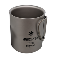 snow peak 雪諾必克 SP鈦金屬雙層杯 220折疊把, 銀色, 1個