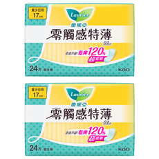 Laurier 蕾妮亞 零觸感 特薄量少日用衛生棉 無翼型, 2包, S(17cm), 24片