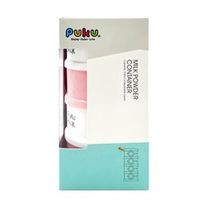 PUKU 藍色企鵝甜甜圈奶粉盒 單層密封設計 四層獨立分層, 粉色, 1組