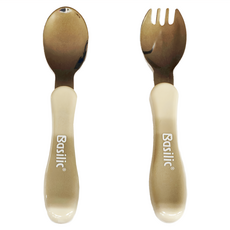 Basilic 貝喜力克 不鏽鋼叉匙組，使用304不鏽鋼材質，安全無毒安心使用, 叉子+湯匙, 奶茶, 1組